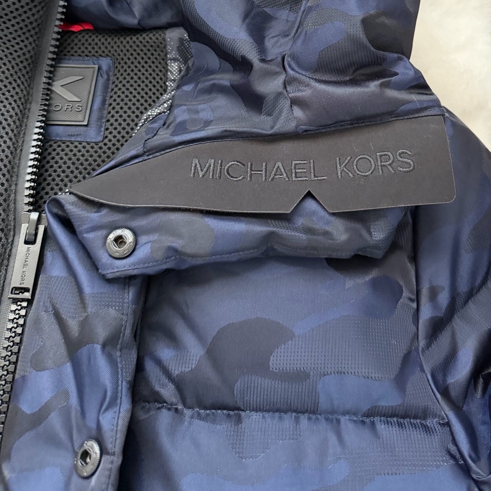 Michael Kors Navy Camouflage Quilted Puffer Jacket-Water/Cold Resistant -M - Picture 7 of 16
